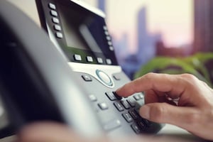 Close-up of a VoIP phone system