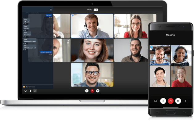 sangoma chat app on laptop and phone