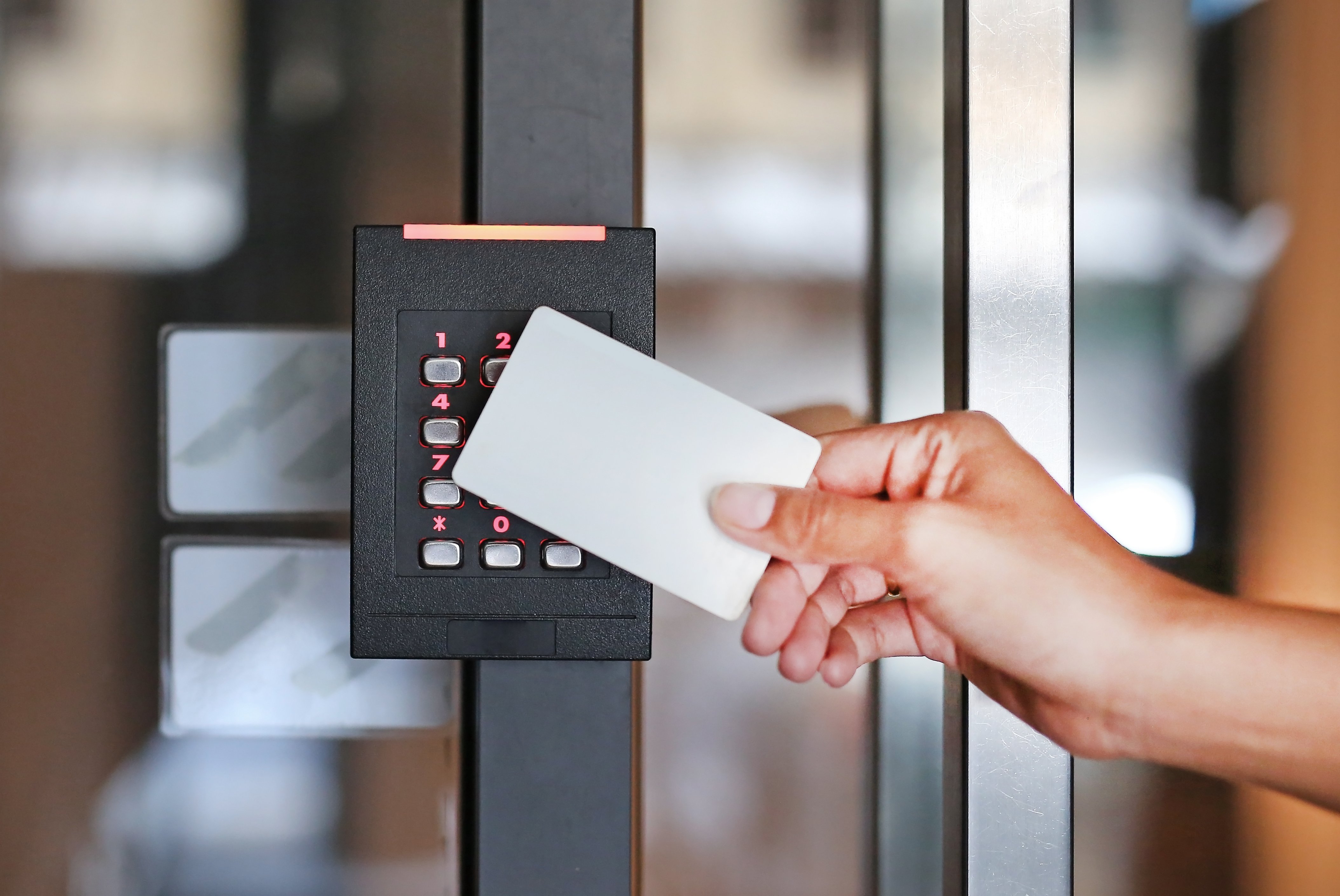 upclose of access keycard system