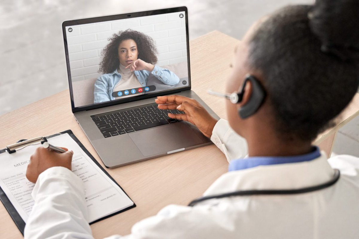 doctor doing a video chat with patient