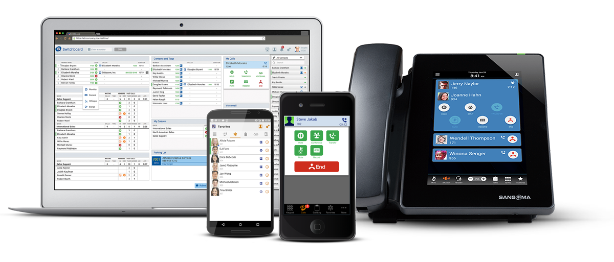 various devices with sangoma software and sangoma phone