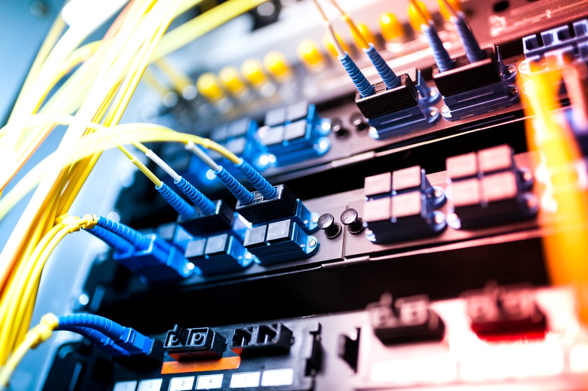 up close of fiber optic cables